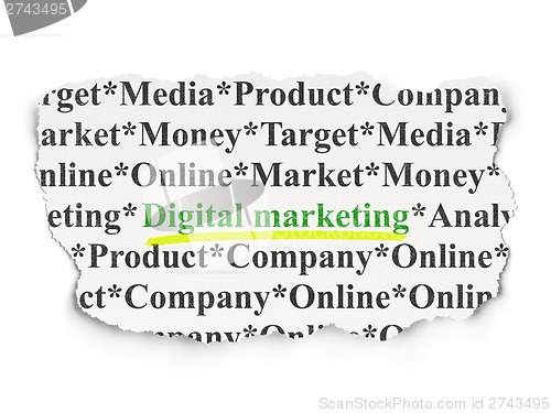 Image of Advertising concept: Digital Marketing on Paper background