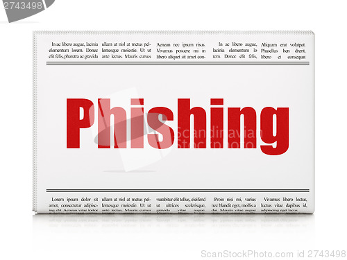 Image of Safety news concept: newspaper headline Phishing