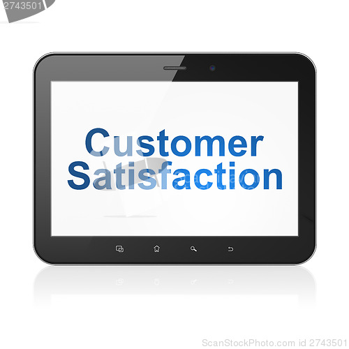 Image of Marketing concept: Customer Satisfaction on tablet pc computer