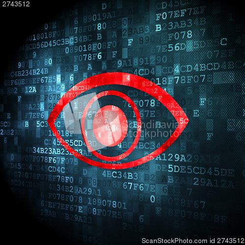 Image of Safety concept: Eye on digital background