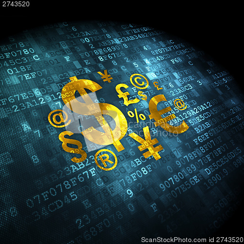 Image of Marketing concept: Finance Symbol on digital background