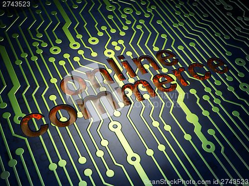 Image of Business concept: Online Commerce on circuit board background