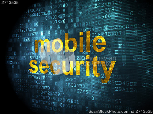 Image of Protection concept: Mobile Security on digital background