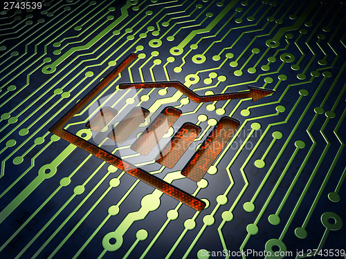 Image of Marketing concept: Growth Graph on circuit board background