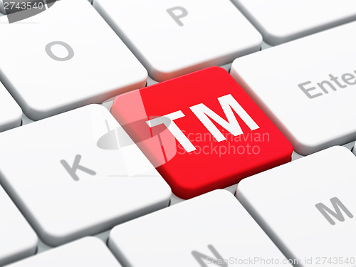 Image of Law concept: Trademark on computer keyboard background