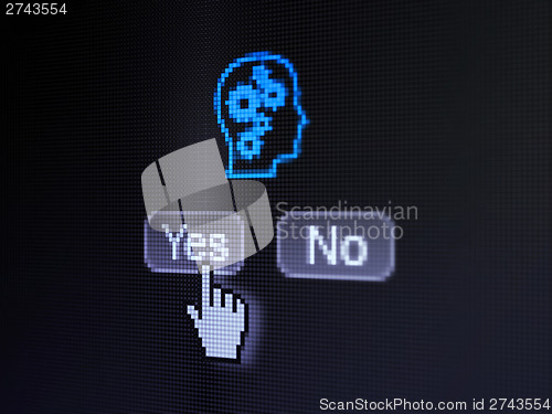 Image of Education concept: Head With Gears on digital