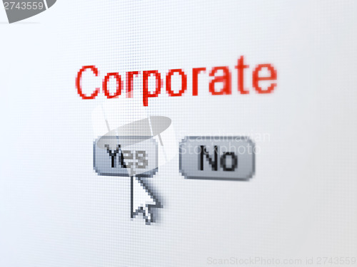 Image of Business concept: Corporate on digital computer screen