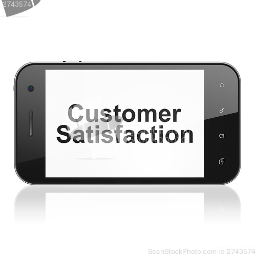 Image of Marketing concept: Customer Satisfaction on smartphone