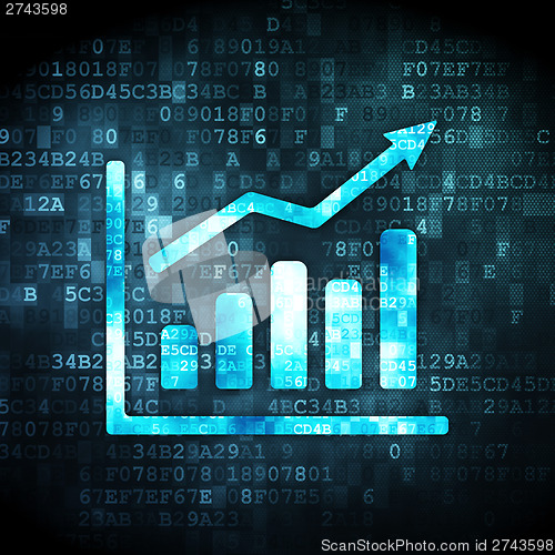 Image of Marketing concept: Growth Graph on digital background