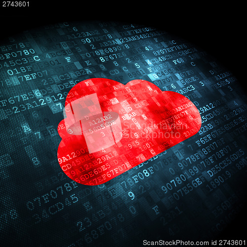 Image of Cloud networking concept: Cloud on digital background