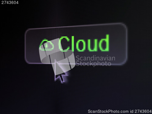 Image of Cloud technology concept: Cloud and Cloud With Padlock on digita