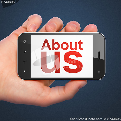 Image of Marketing concept: About Us on smartphone