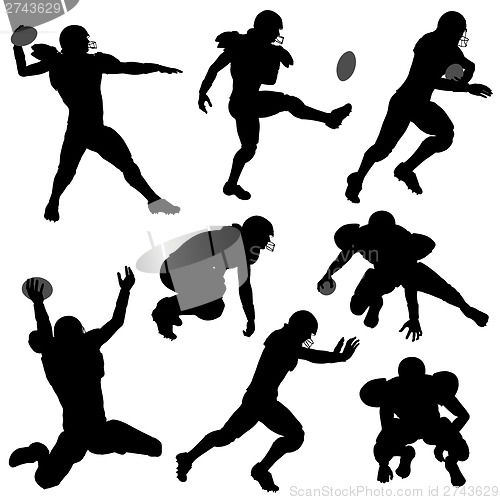 Image of Silhouettes American Football Players