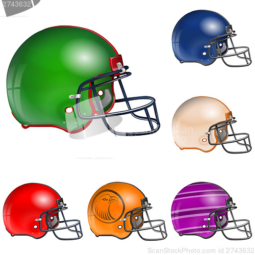 Image of American Football Helmets