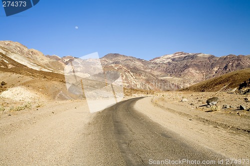 Image of Moon Over Bad Water Road, Death Valley National Park