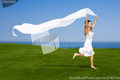 Image of Jumping with a white tissue