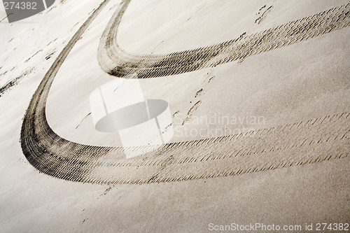 Image of Tire Tracks in the Sand