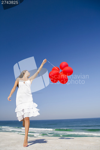 Image of Jumping with red ballons