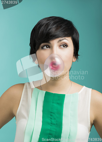 Image of Girl with a bubble gum