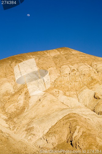 Image of Artist's Drive and Moon, Death Valley National Park