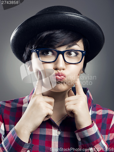 Image of Funny female Nerd