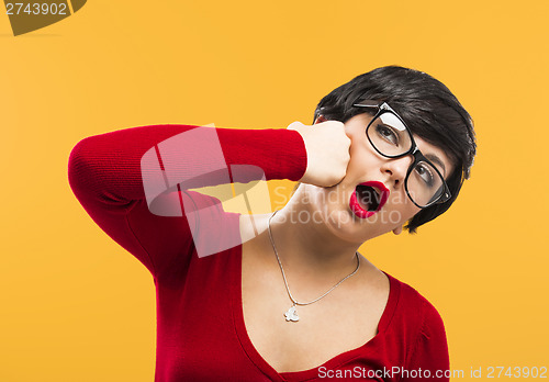 Image of Girl punching himself