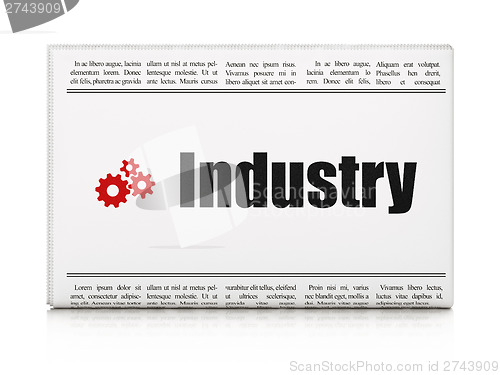 Image of Finance news concept: newspaper with Industry and Gears