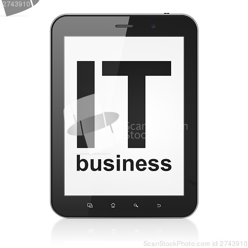 Image of Finance concept: IT Business on tablet pc computer