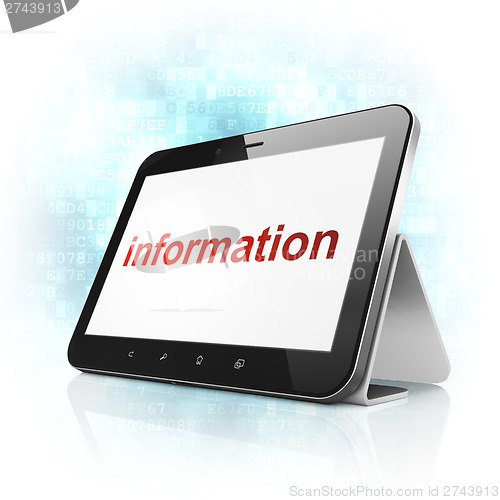 Image of Data concept: Information on tablet pc computer