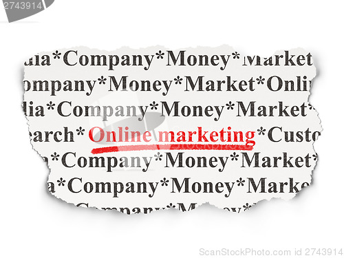 Image of Advertising concept: Online Marketing on Paper background