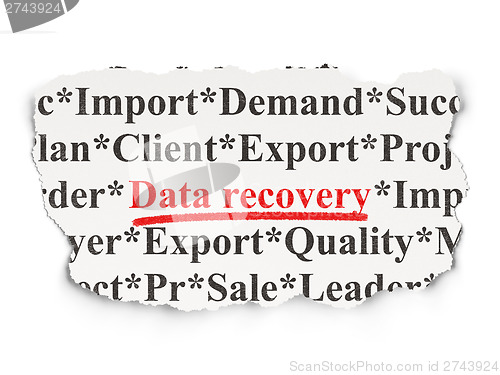 Image of Information concept: Data Recovery on Paper background