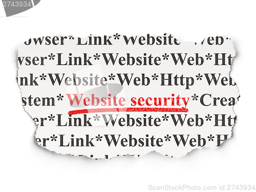 Image of Web development concept: Website Security on Paper background