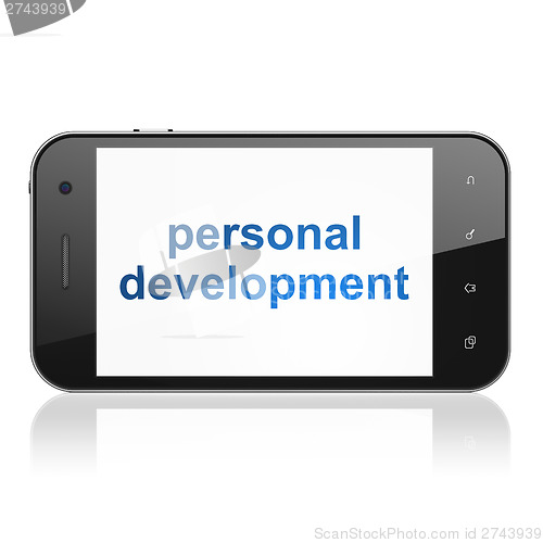 Image of Education concept: Personal Development on smartphone