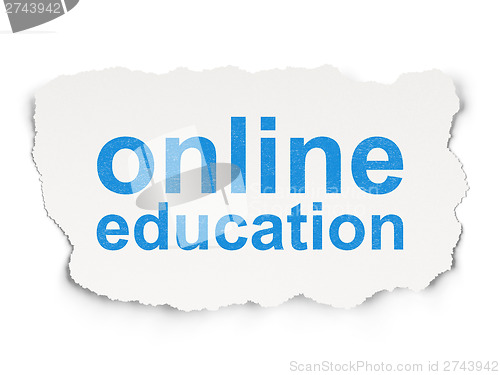 Image of Education concept: Online Education on Paper background