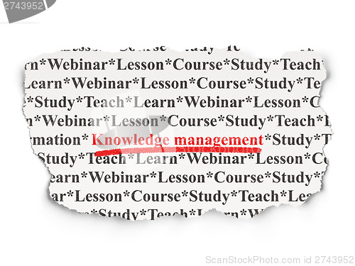 Image of Education concept: Knowledge Management on Paper background