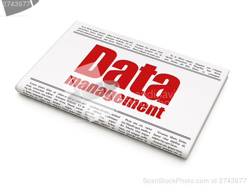 Image of Information news concept: newspaper headline Data Management