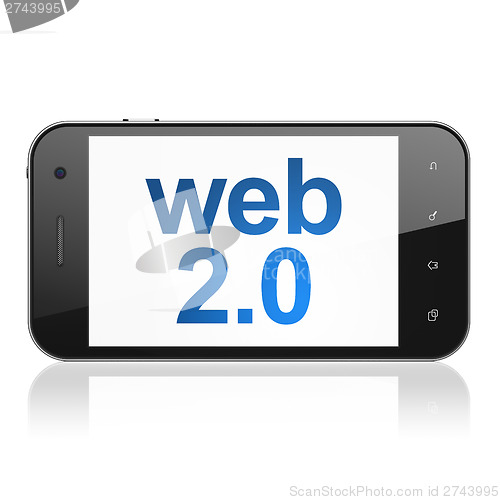 Image of Web development concept: Web 2.0 on smartphone