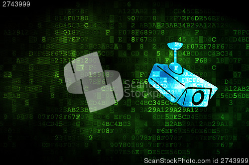 Image of Privacy concept: Cctv Camera on digital background