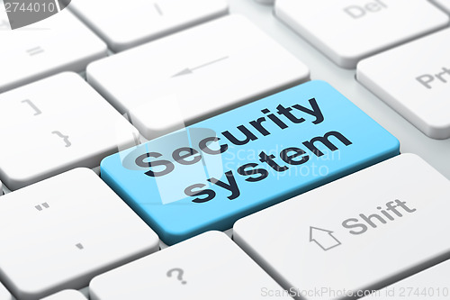 Image of Security concept: Security System on computer keyboard backgroun