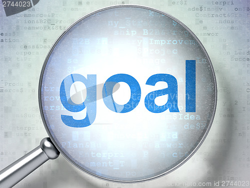 Image of Marketing concept: Goal with optical glass
