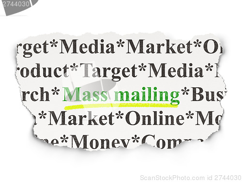 Image of Advertising concept: Mass Mailing on Paper background
