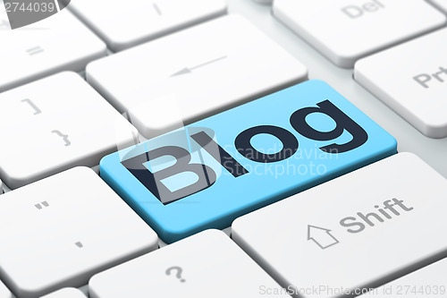 Image of SEO web development concept: Blog on computer keyboard backgroun
