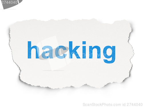 Image of Safety concept: Hacking on Paper background