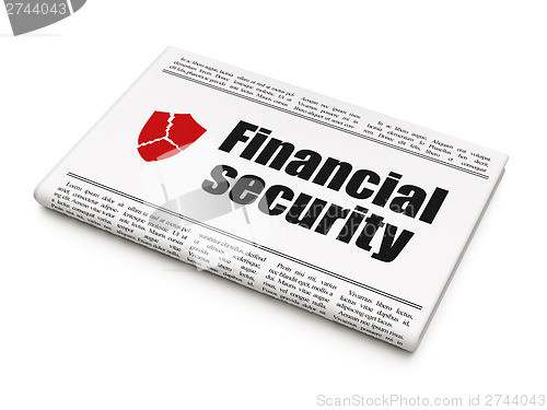 Image of Protection news concept: newspaper with Financial Security and B