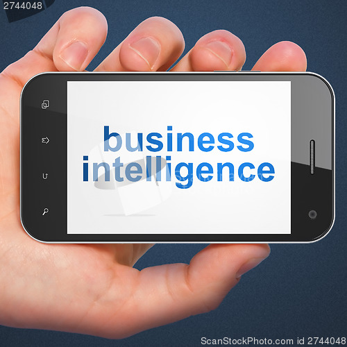 Image of Finance concept: Business Intelligence on smartphone