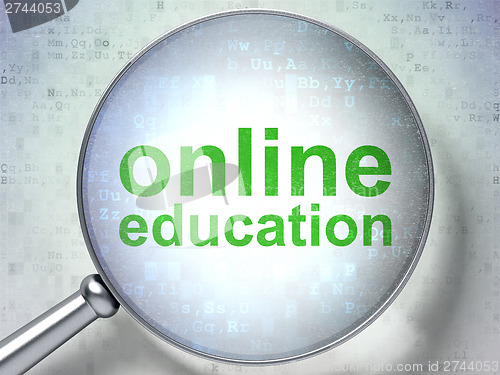 Image of Education concept: Online Education with optical glass