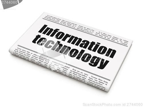 Image of Information news concept: newspaper headline Information Technol