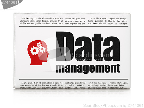 Image of Information news concept: newspaper with Data Management and Hea