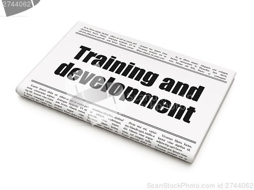 Image of Education news concept: newspaper headline Training and Developm