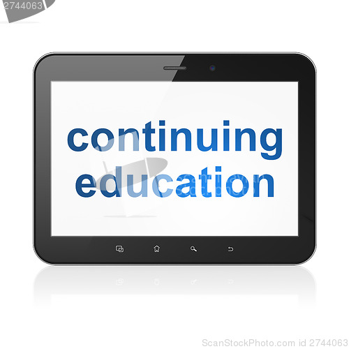 Image of Education concept: Continuing Education on tablet pc computer